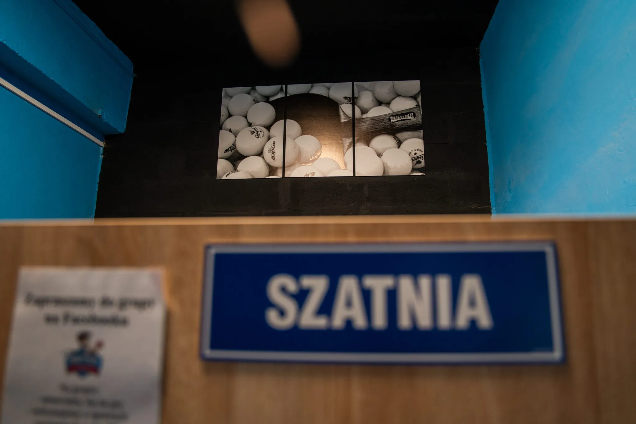Szatnia Instytutu Tenisa Stolowego w Łodzi